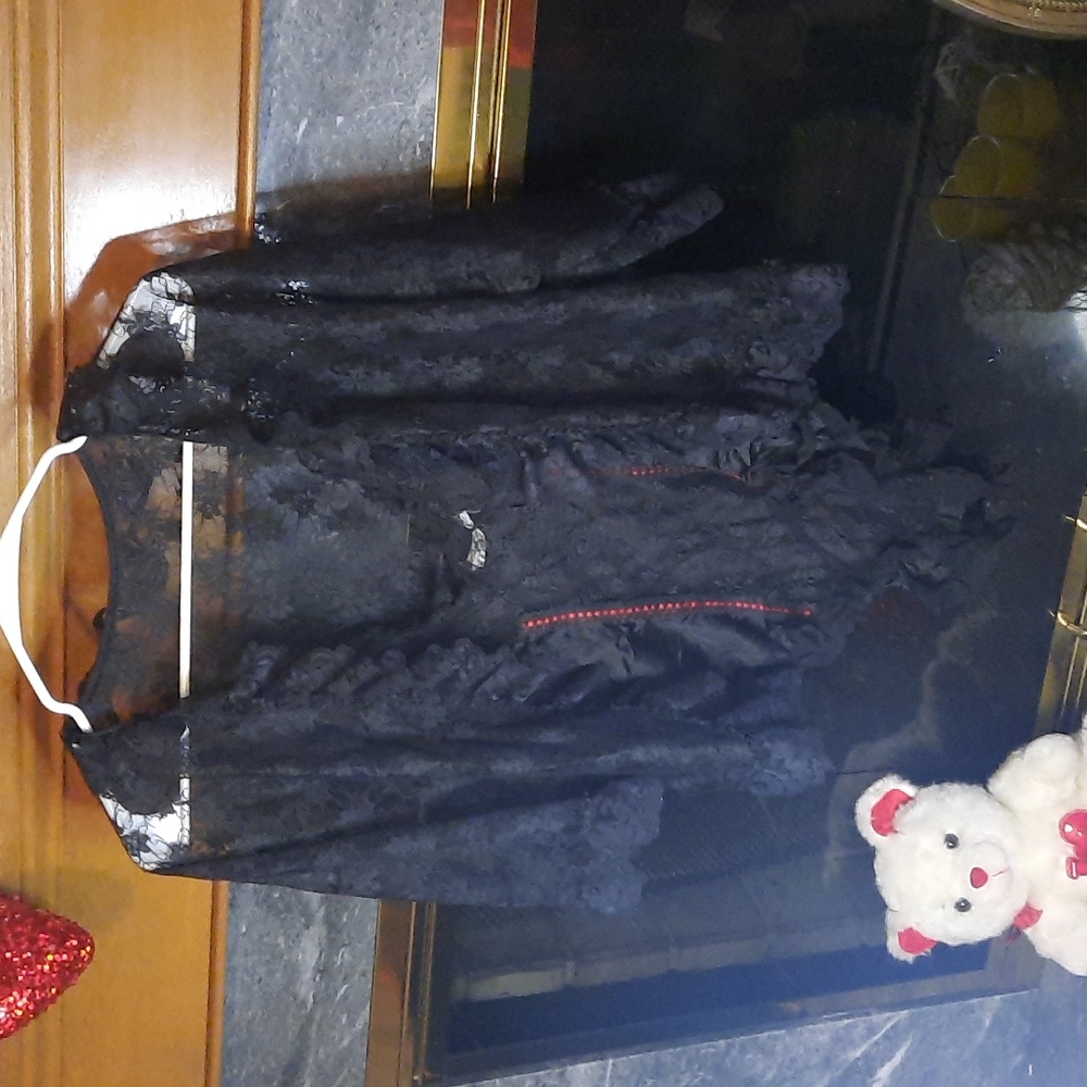 Lingerie, Teddy 3 piece perfect for Valentine's black with red Lace In front